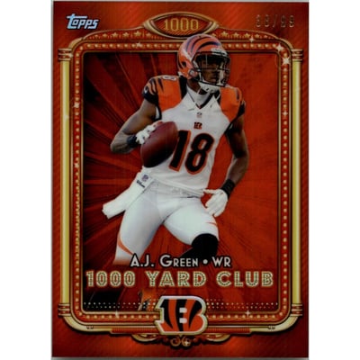 2013 Topps Chrome 1000 Yard Club Red Refractors #13 A.J. Green