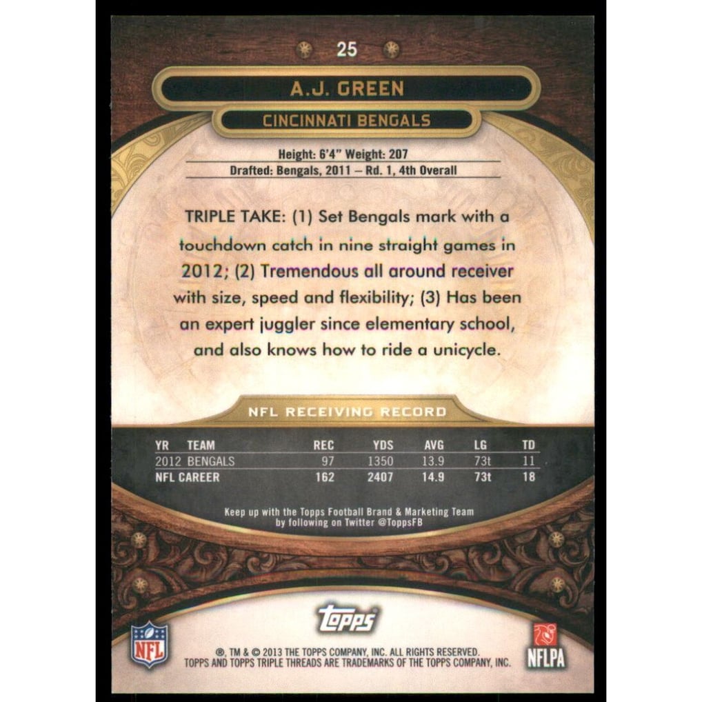 2013 Topps Triple Threads Ruby #25 A.J. Green