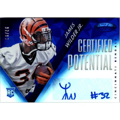 2014 Certified Potential Autographs Mirror Blue #PJW James Wilder Jr./99