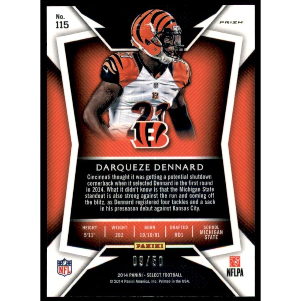 2014 Select Prizm Blue #115 Darqueze Dennard