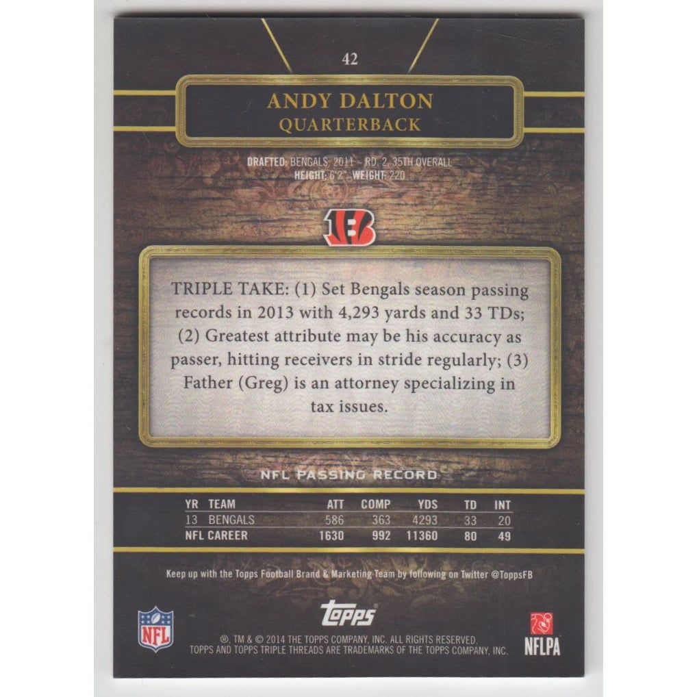 2014 Topps Triple Threads Ruby #42 Andy Dalton