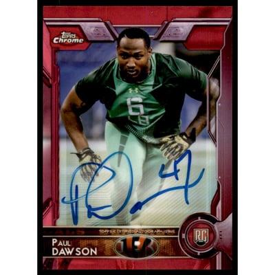 2015 Topps Chrome Rookie Autographs Pink Refractors #175 Paul Dawson