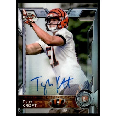2015 Topps Chrome Rookie Autographs Refractors #190 Tyler Kroft