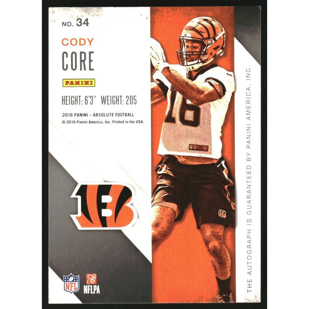 2016 Absolute Rook Ink Blue #34 Cody Core