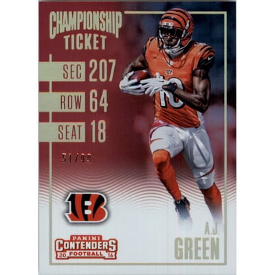 2016 Panini Contenders Championship Ticket #82 A.J. Green