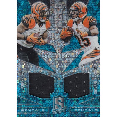 2016 Panini Spectra Synced Swatches Neon Blue #8 Giovani Bernard/Jeremy Hill/99