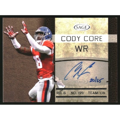 2016 SAGE Autographs Silver #SA12 Cody Core