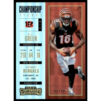 2017 Panini Contenders Championship Ticket #41 A.J. Green