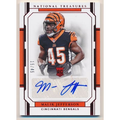 2018 Panini National Treasures Red Jersey Number #126 Malik Jefferson AU/45