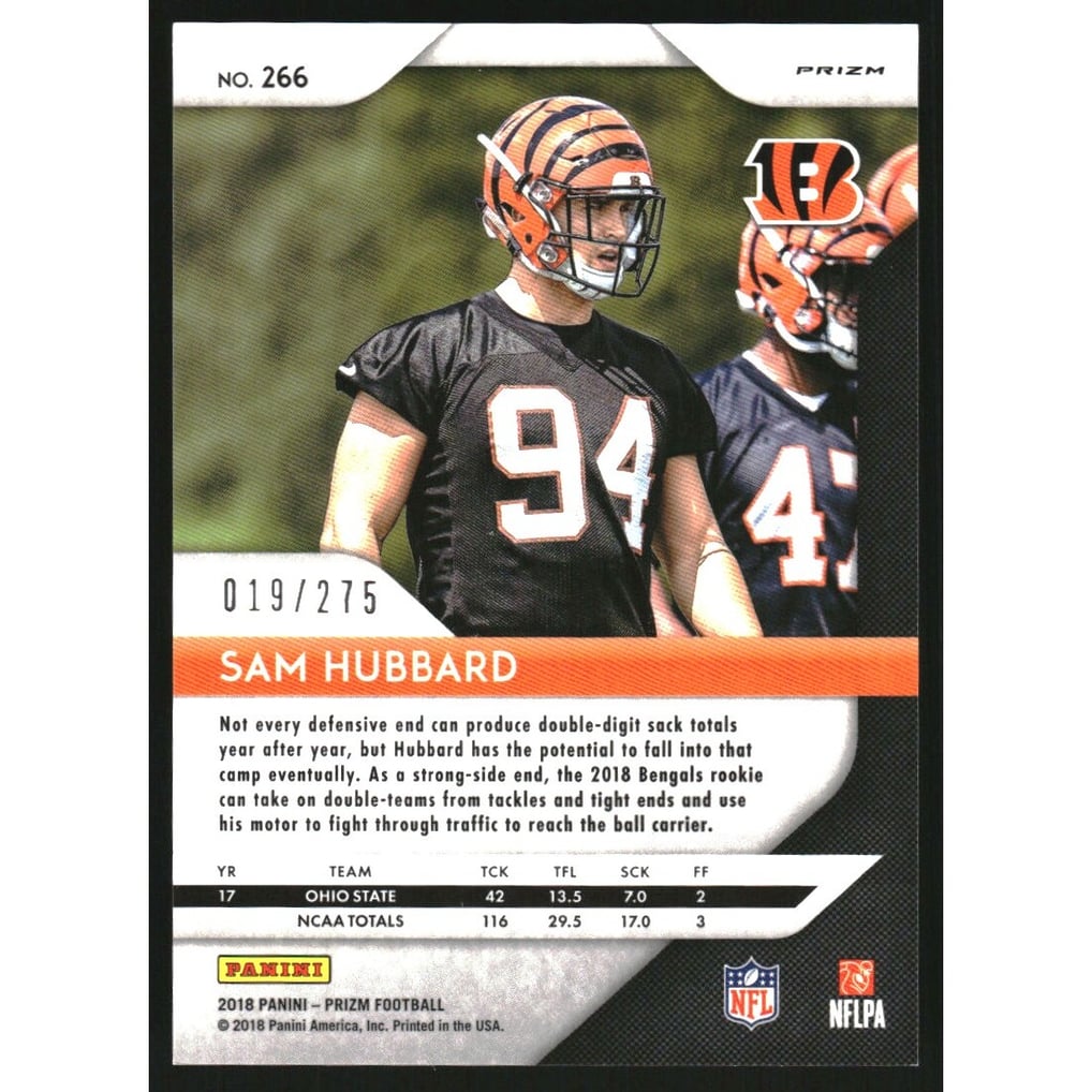 2018 Panini Prizm Prizms Hyper #266 Sam Hubbard