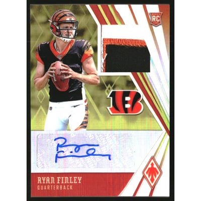 2019 Panini Phoenix Rookie Premiere Jersey Autographs Yellow Prime #16 Ryan Finley/50