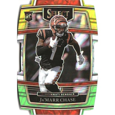 2021 Select Prizm Green and Yellow Die Cut #47 Ja'Marr Chase