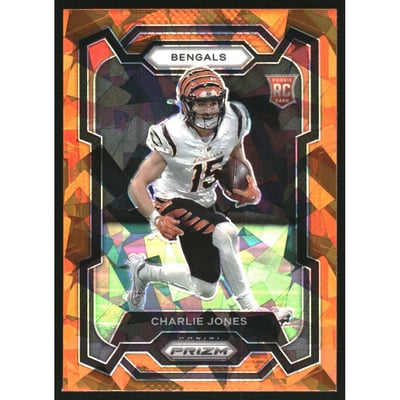 2023 Panini Prizm Prizms Orange Ice #317 Charlie Jones