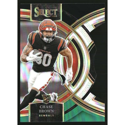 2023 Select Prizm Black and Green Die Cut #151 Chase Brown