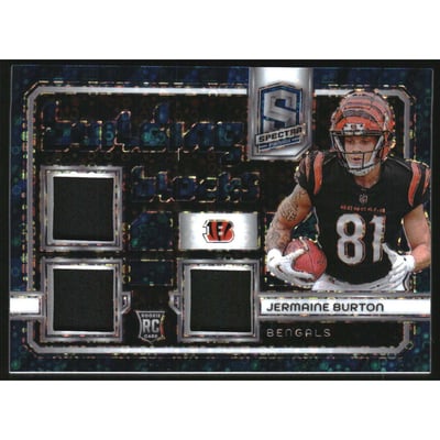2024 Panini Spectra Building Blocks Materials Neon Blue #19 Jermaine Burton