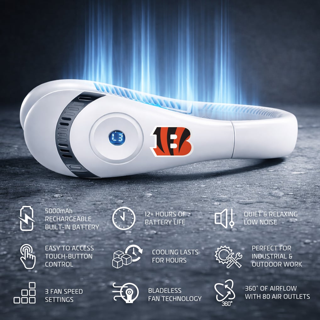 Cincinnati Bengals ActionHeat AlphaCool Bladeless Neck Fan