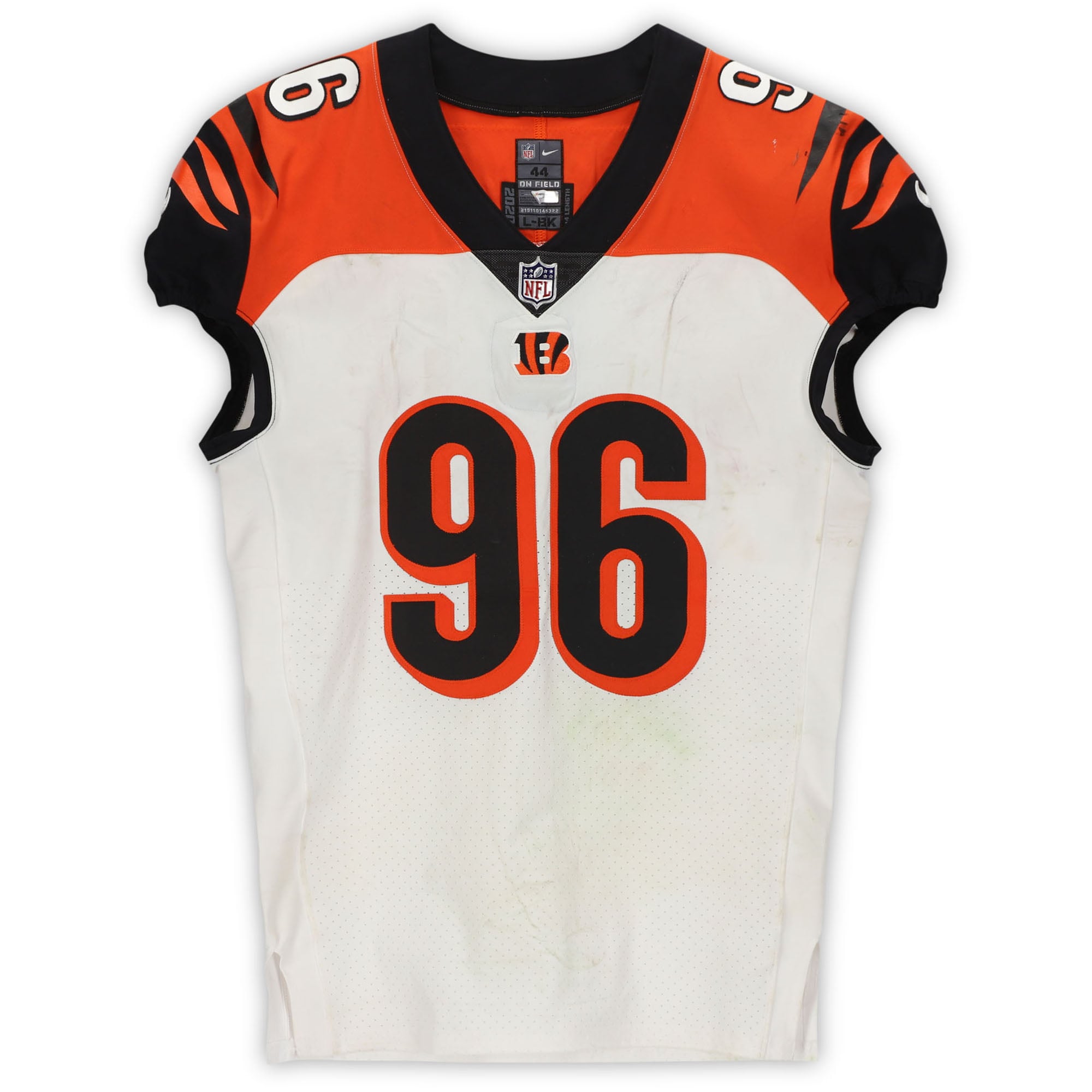 I PINCO PALLINO イピンコパリーノカタログII Carlos Dunlap Cincinnati Bengals Game-Used #96 White Jersey vs