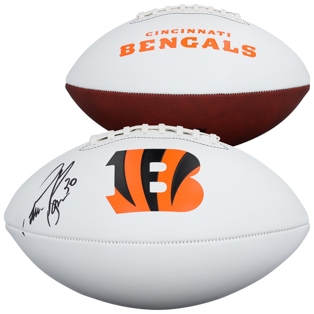 Chase Brown Cincinnati Bengals Autographed Fanatics Authentic Franklin White Panel Football