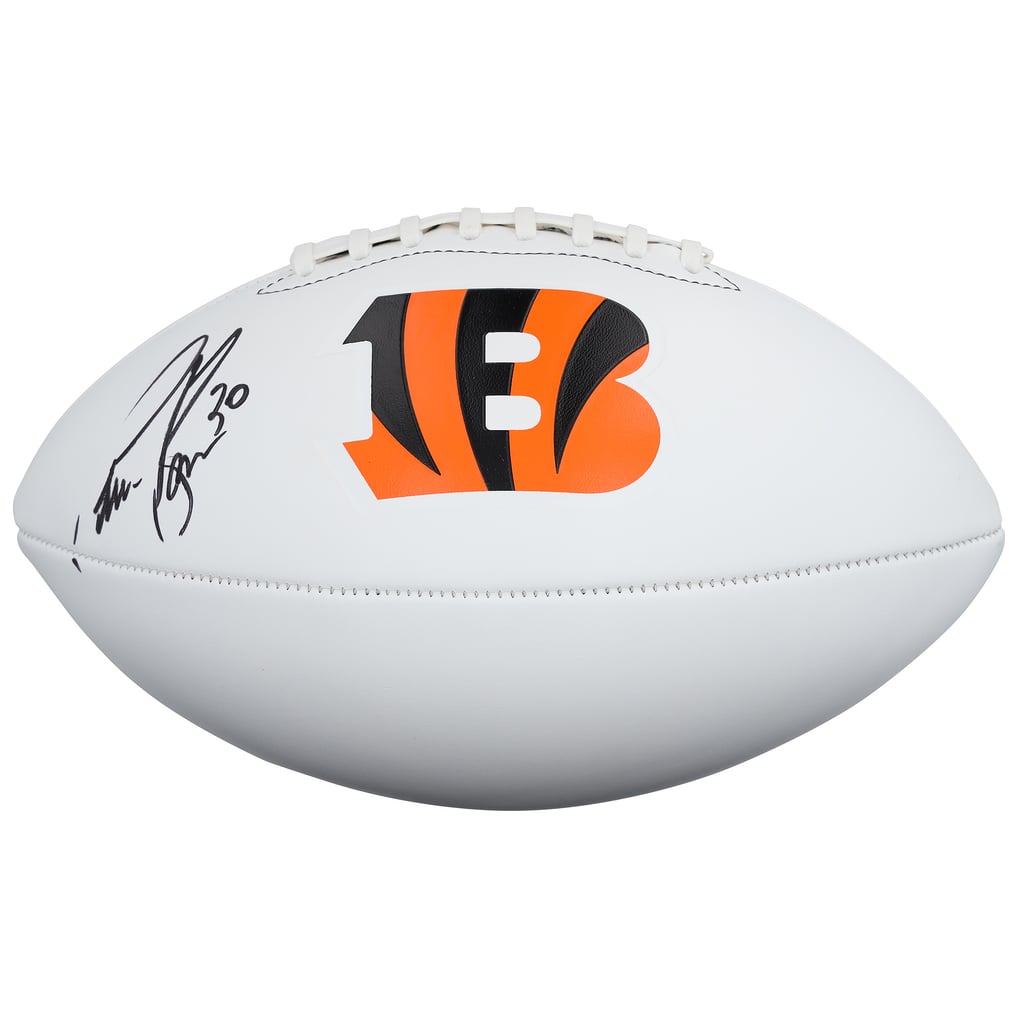 Chase Brown Cincinnati Bengals Autographed Fanatics Authentic Franklin White Panel Football