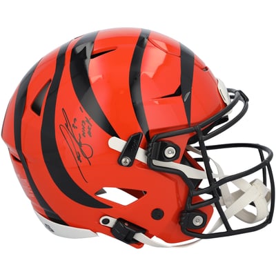 Chase Brown Cincinnati Bengals Autographed Fanatics Authentic Riddell Speed Flex Authentic Helmet with "Who Dey!" Inscription 