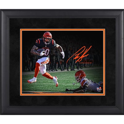 Chase Brown Cincinnati Bengals Facsimile Signature Fanatics Authentic Framed 11" x 14" Spotlight Photograph