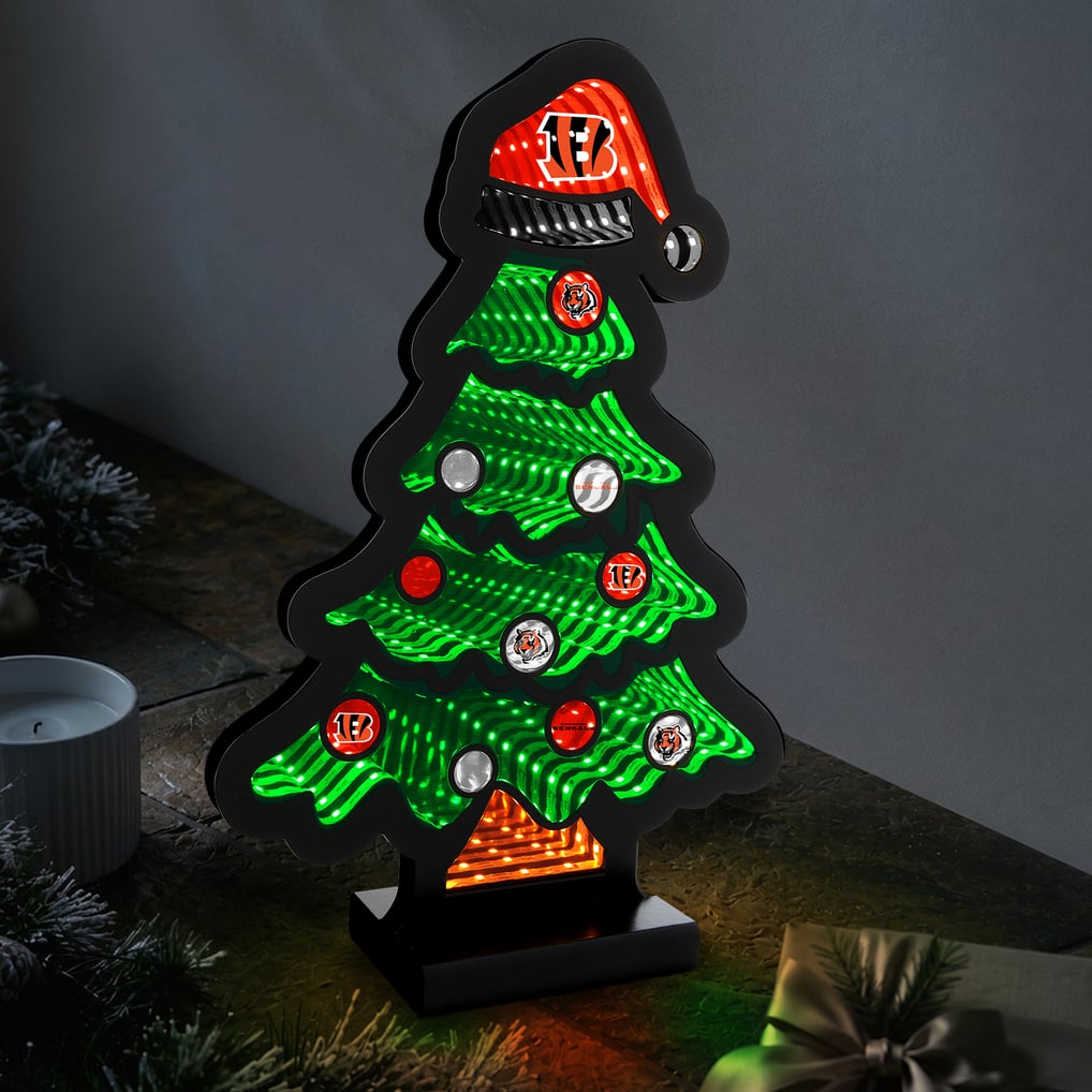 Cincinnati Bengals 12" Christmas Tree LED Infinity Light