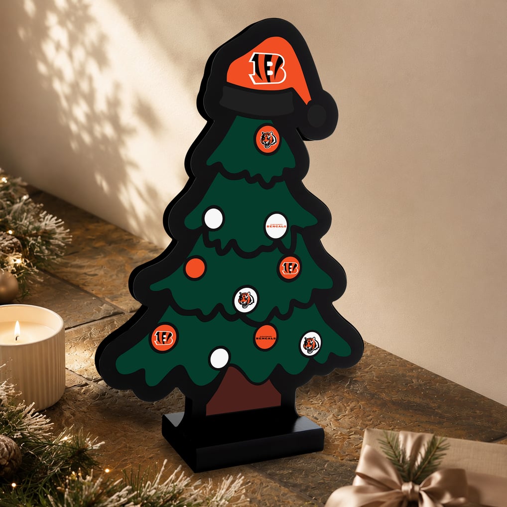 Cincinnati Bengals 12" Christmas Tree LED Infinity Light