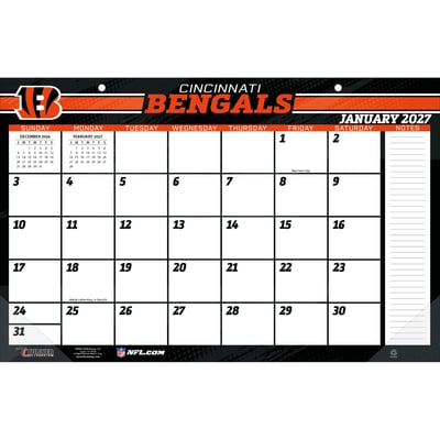 Cincinnati Bengals 17" x 11" Desk Pad Calendar
