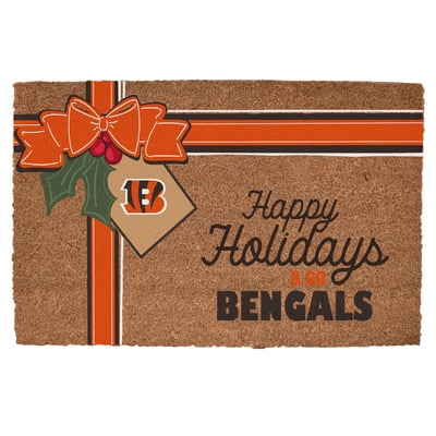 Cincinnati Bengals 20" x 30" Holiday Gift Wrap Coir Door Mat
