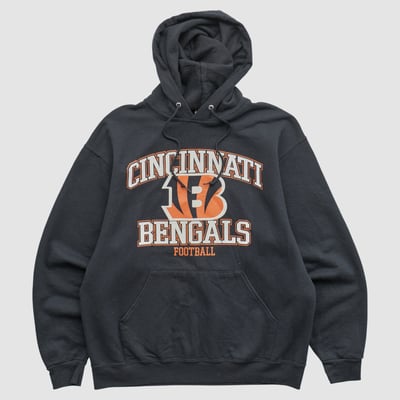 Cincinnati Bengals Jerzees 2000s Hooded Pullover Sweatshirt - Black - M by Fanatics Real Vintage