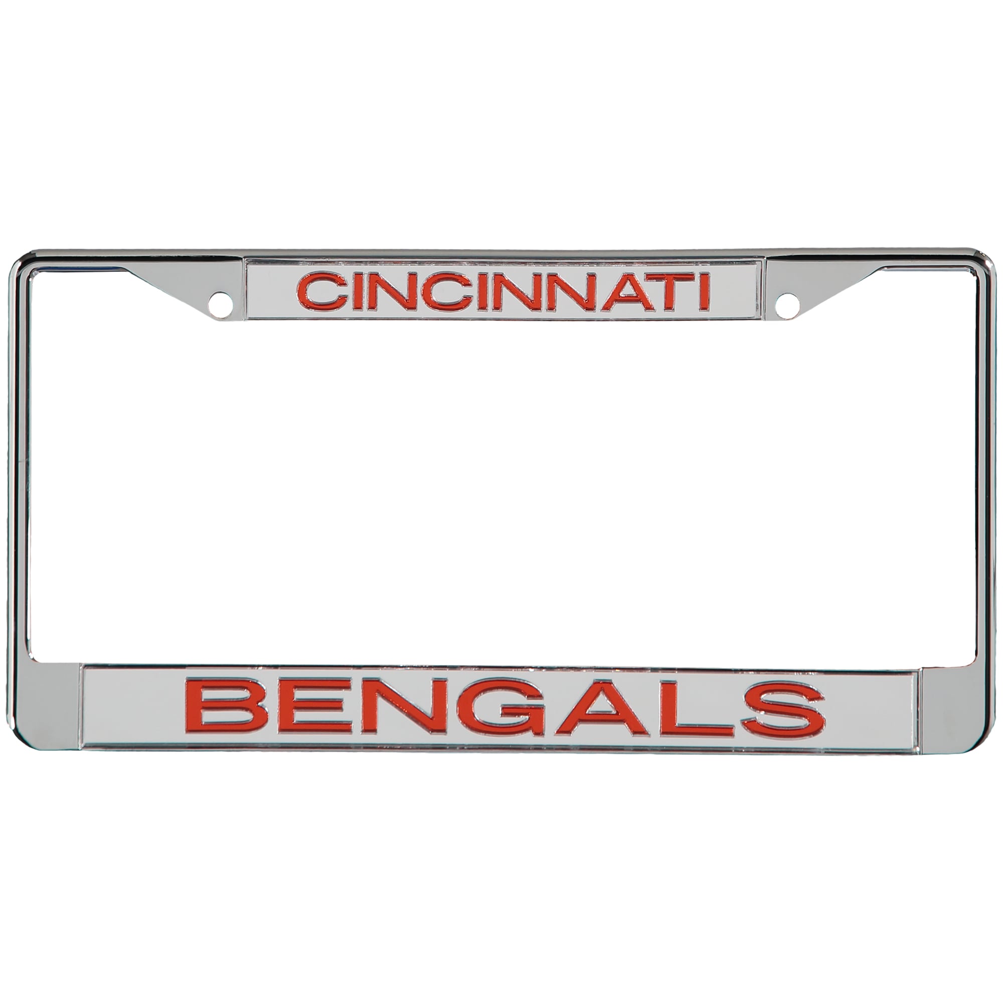Cincinnati Bengals Metal Frame Acrylic Top & Bottom Inlaid Mirror