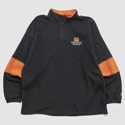 Cincinnati Bengals NFL 2000s 1/4 Zip Sweatshirt - Black - 2XL by Fanatics Real Vintage