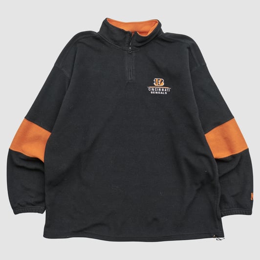 Cincinnati Bengals NFL 2000s 1/4 Zip Sweatshirt - Black - 2XL by Fanatics Real Vintage