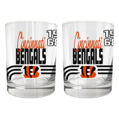 Cincinnati Bengals Two-Piece 12oz. Heritage Rocks Glass Set