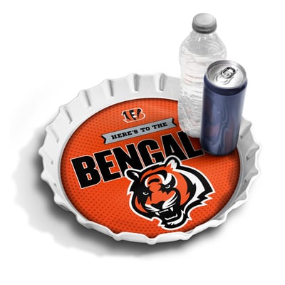 Cincinnati Bengals Fanpoint 13" Bottle Cap Serving Tray