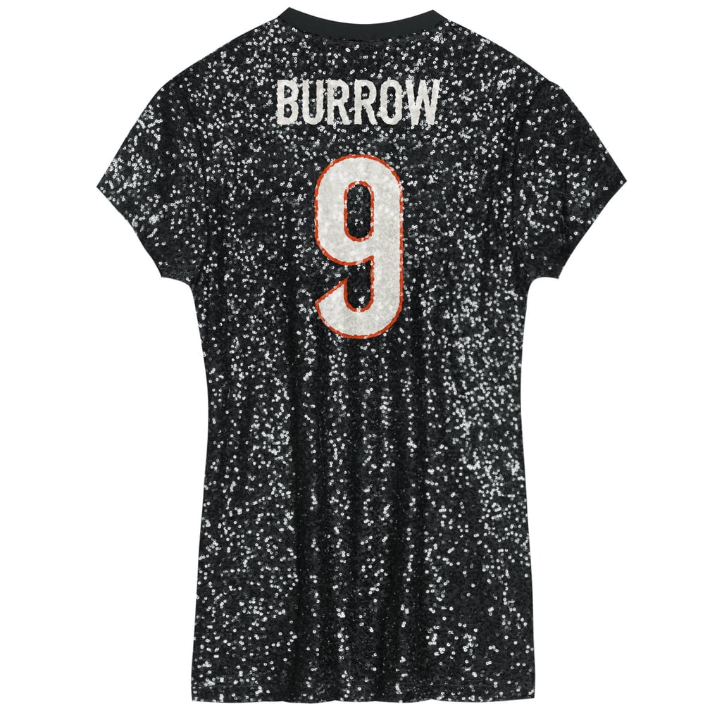 Girls Youth Joe Burrow Black Cincinnati Bengals Sequin Player Name & Number V-Neck Dress Size: Large