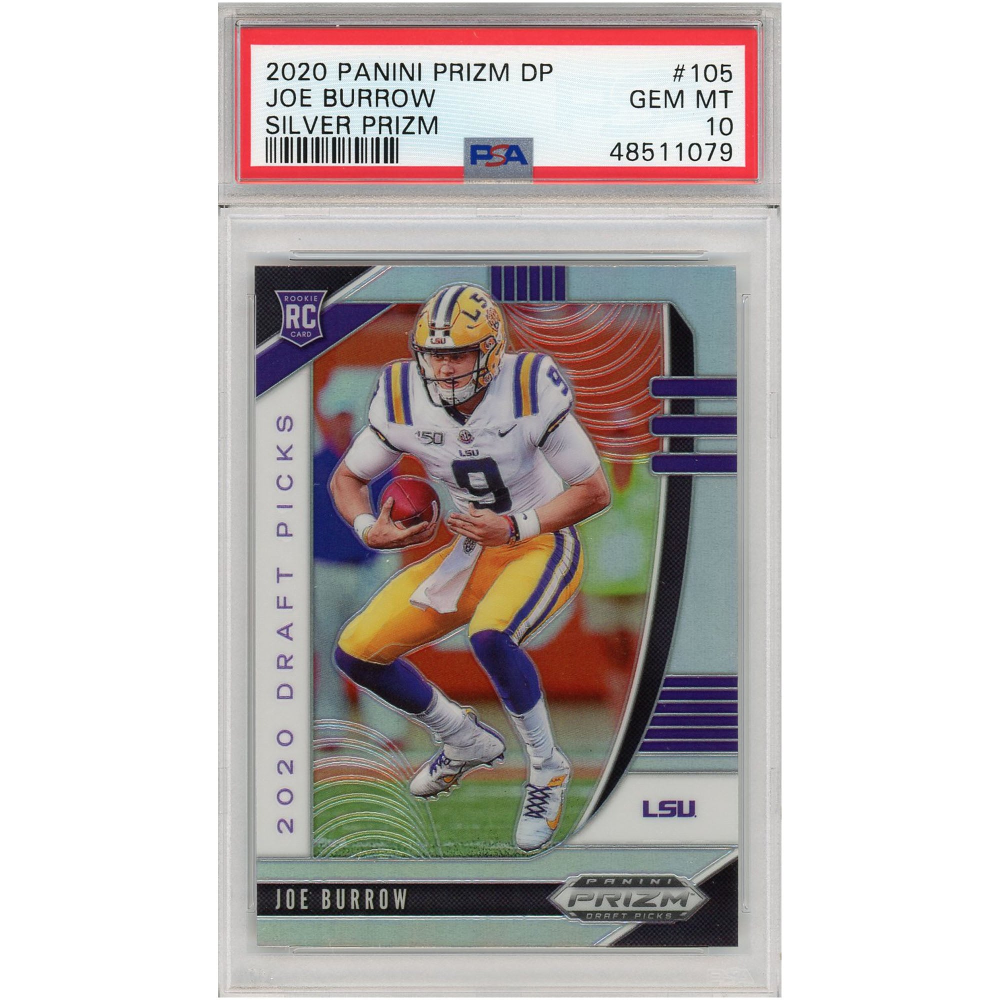 2020 Joe Burrow Silver Prizm Rookie Card #3 - LSU Bengals - Panini Chronicles - Un Graded