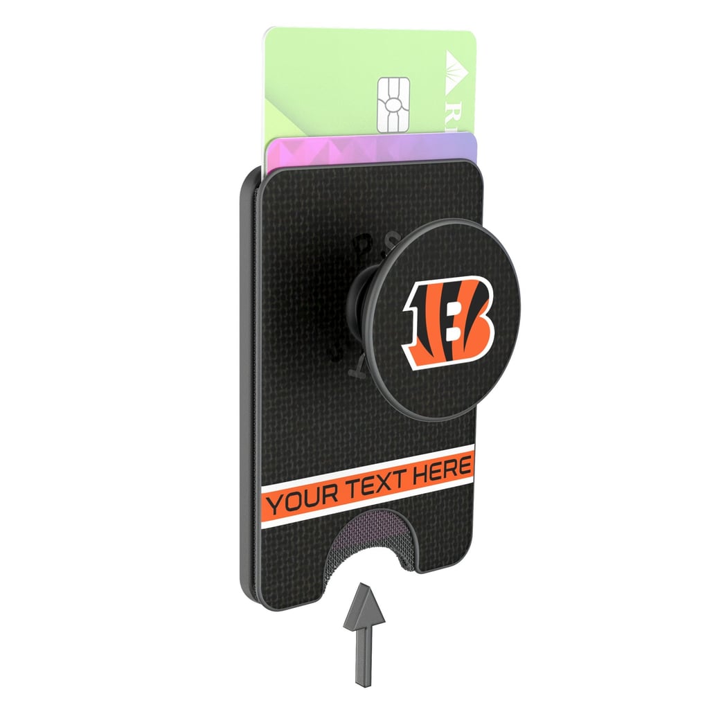 Cincinnati Bengals Keyscaper Personalized Endzone Solid PopSockets Magnetic Wallet