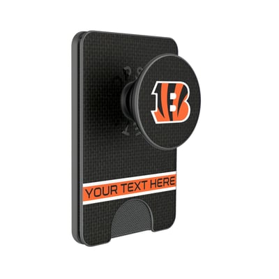 Cincinnati Bengals Keyscaper Personalized Endzone Solid PopSockets Magnetic Wallet