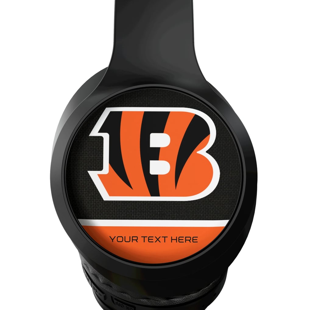 Cincinnati Bengals Keyscaper Personalized Endzone Solid Wireless Bluetooth Headphones With Case