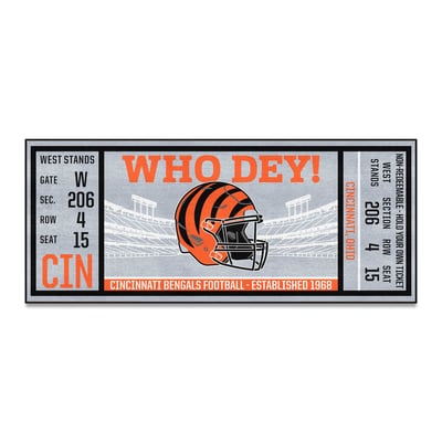 Cincinnati Bengals Logo Brands 30" x 72" Ticket Runner
