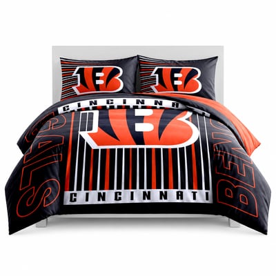 Cincinnati Bengals Logo Brands Momentum 5-Piece Full/Queen Bedding Set