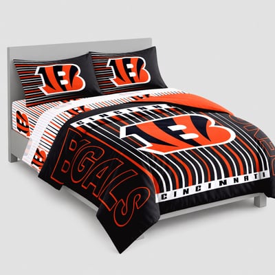 Logo Brands Cincinnati Bengals Momentum Bed In A Bag - Full