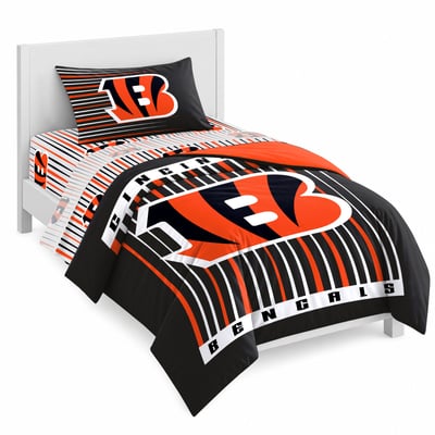 Logo Brands Cincinnati Bengals Momentum Bed In A Bag - Twin