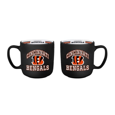 Cincinnati Bengals Logo Brands Two-Piece 15oz. Stripe Mug Set