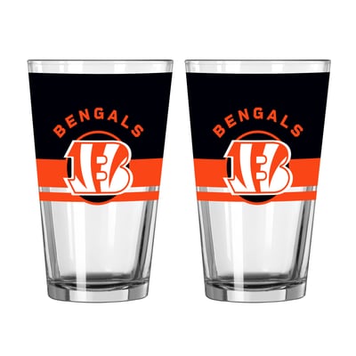 Cincinnati Bengals Logo Brands Two-Piece 16oz. Horizon Pint Glass Set