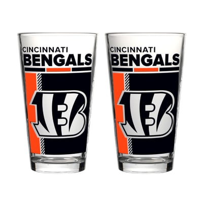 Cincinnati Bengals Logo Brands Two-Piece 16oz. Pint Glass Set