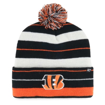 Cincinnati Bengals '47 Powerline Cuffed Knit Hat with Pom - Black