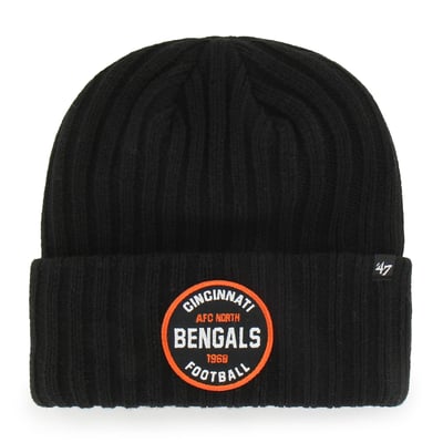  Cincinnati Bengals '47 Ribbed Snowdrift Cuffed Knit Hat - Black