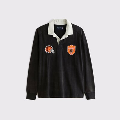  Cincinnati Bengals Abercrombie & Fitch Heavyweight Knit Rugby Shirt - Black